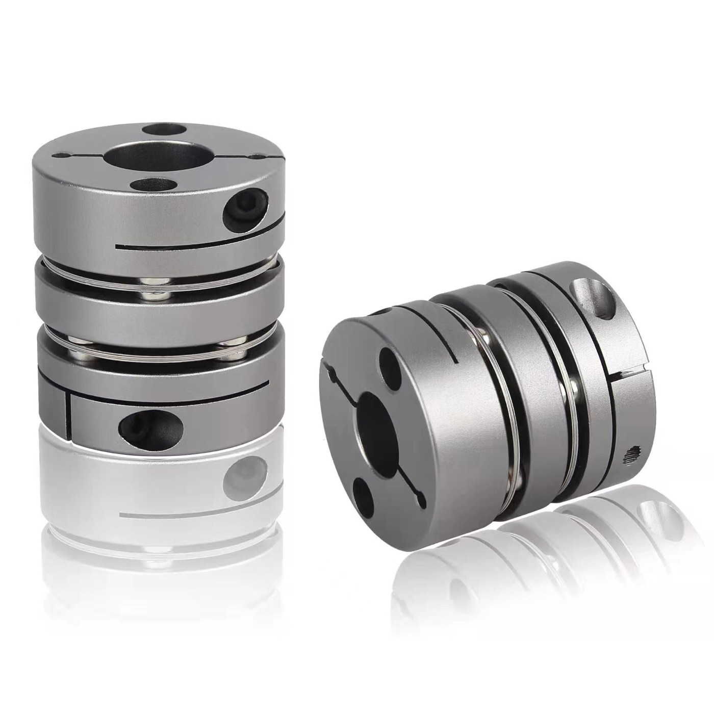 Double diaphragm coupling, CNC-machined aluminum body
